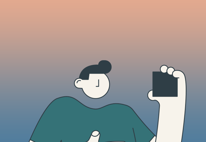 Representación no realista de una persona.