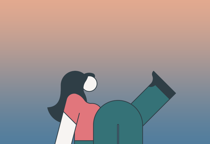 Representación no realista de una persona.