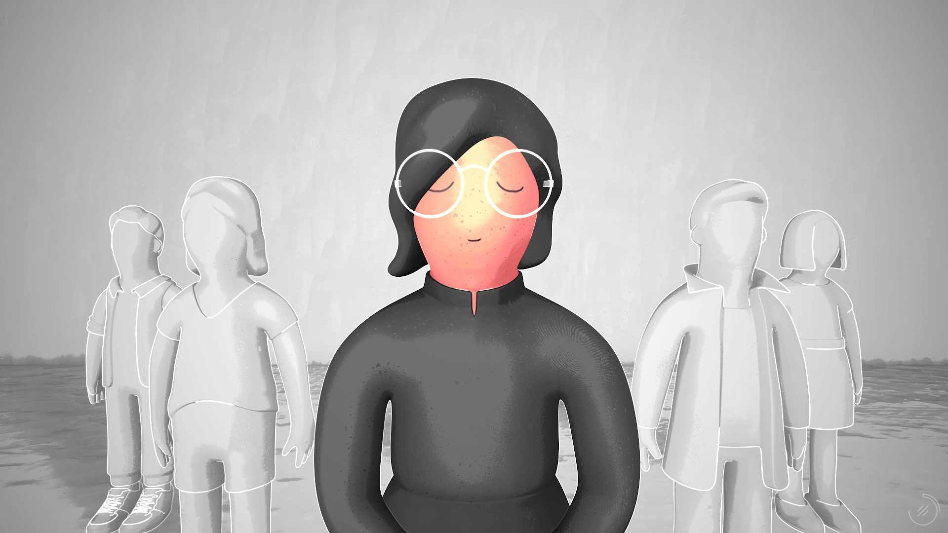 Un fotograma del vídeo. Varias personas en actitud de oración.