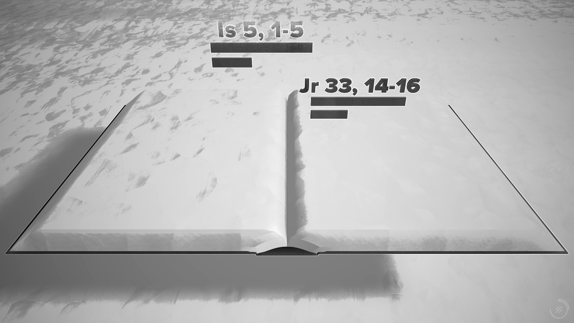 Un fotograma del vídeo. Un libro del que emergen fragmentos bíblicos.